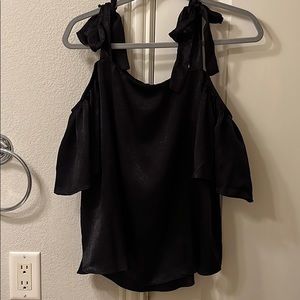 Black Silk Off the Shoulder Top